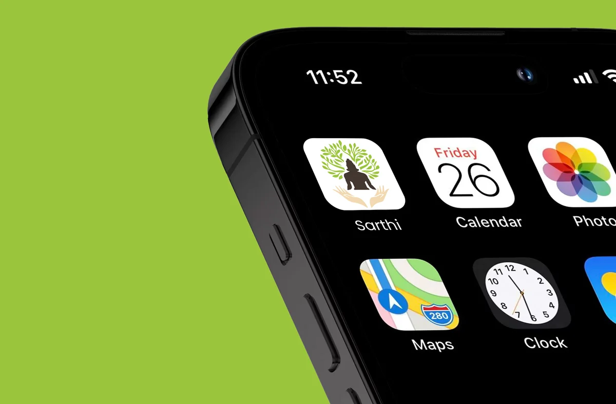 Sarthi app icon on a phone home screen